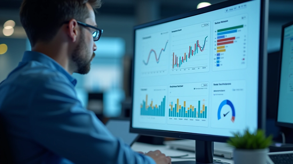 Dashboard di monitoraggio delle prestazioni web con metriche Core Web Vitals evidenziate in verde e arancione, velocimetro di performance